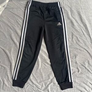 adidas Black Jogger Pants with White Side Stripes